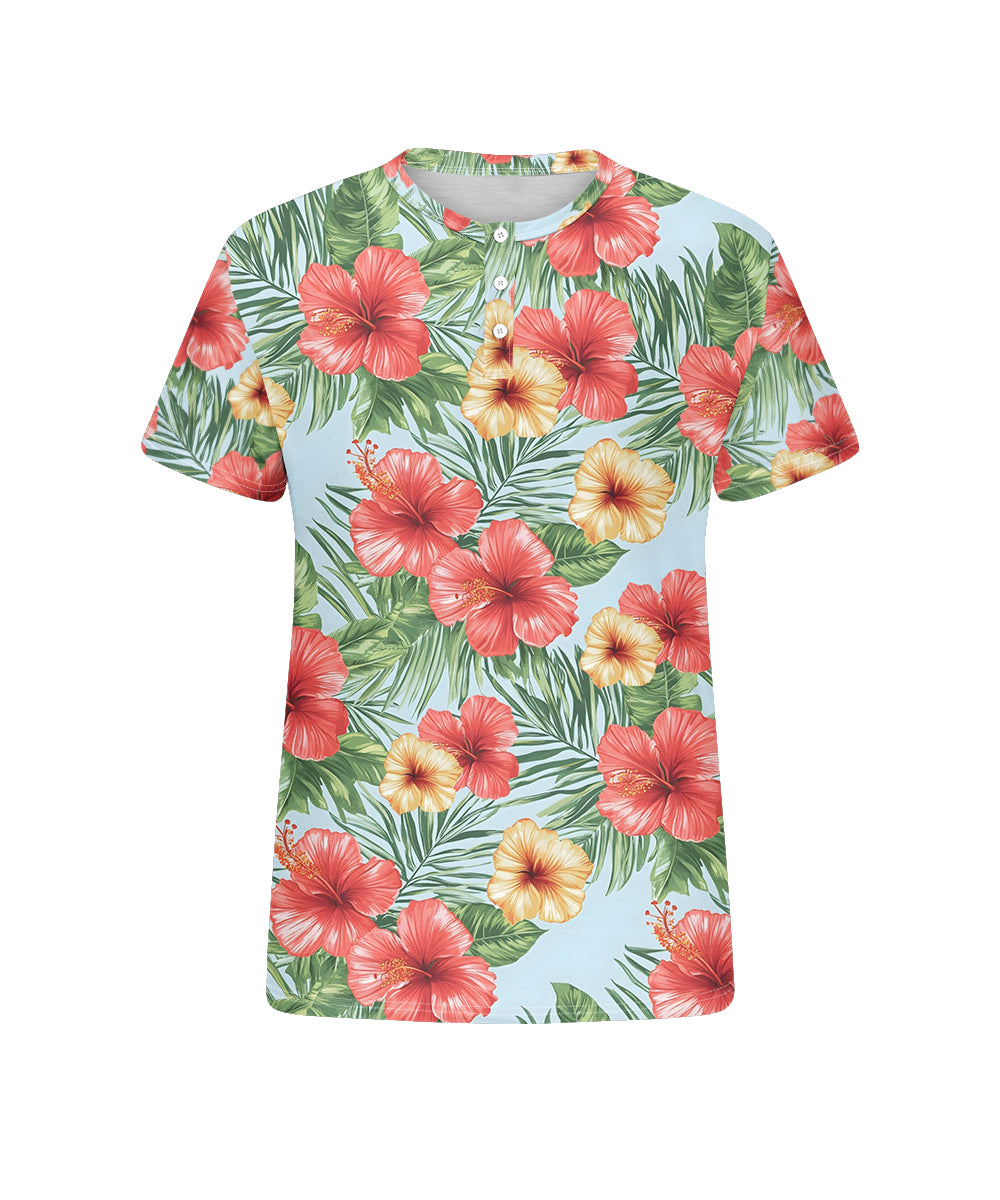 Big & Tall Blue Hawaiian Graphic T-Shirt for big men view 4