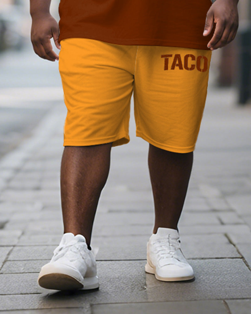 Big & Tall Graphic Graffiti T-Shirt Shorts Set for big men view 3