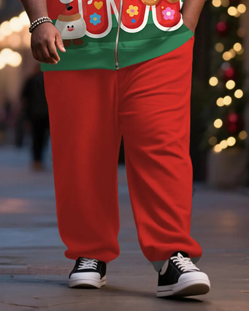 Big & Tall Graphic Hoodie Sweatpants Set for big men view 3