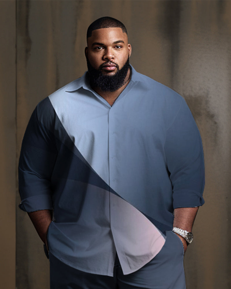 Big & Tall Geometric Business Casual Two-piece Set for big men view 2