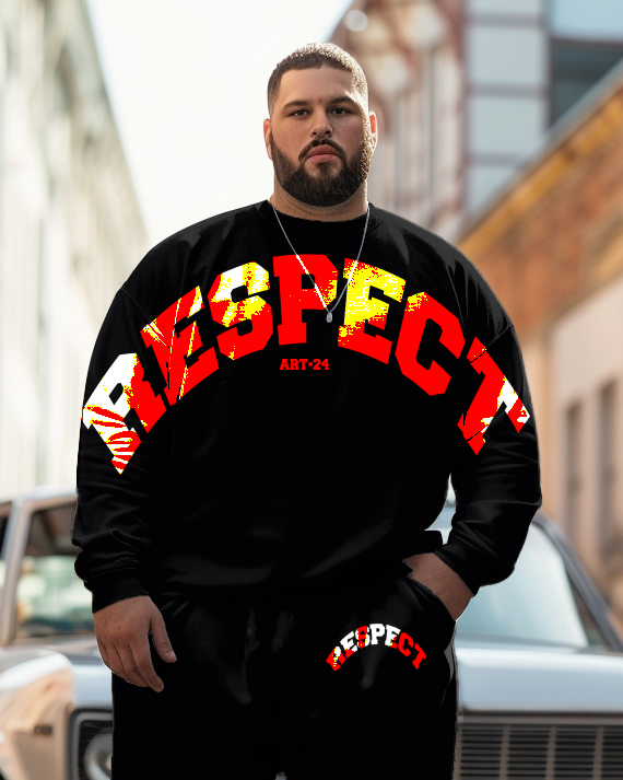Big & Tall Graphic Hoodie Sweatpants Set for big men view 2