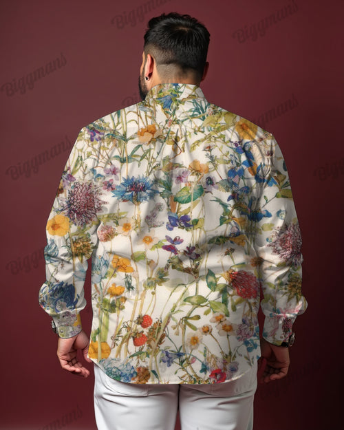 Big & Tall Geometric Long Sleeve Shirt for big men view 2