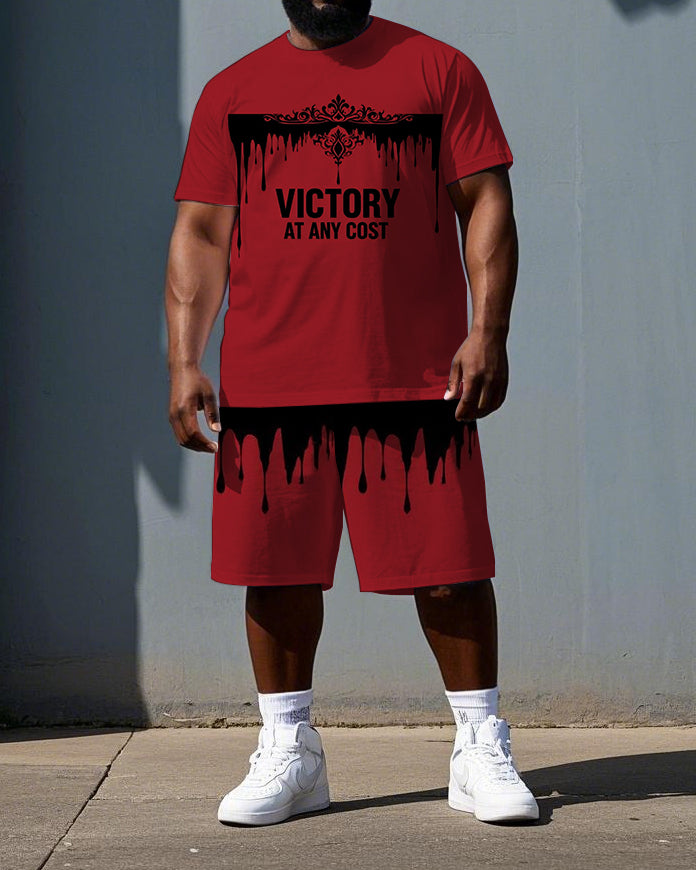 Big & Tall Graphic T-Shirt Shorts Set for big men view 1