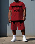 Big & Tall Graphic T-Shirt Shorts Set for big men view 1