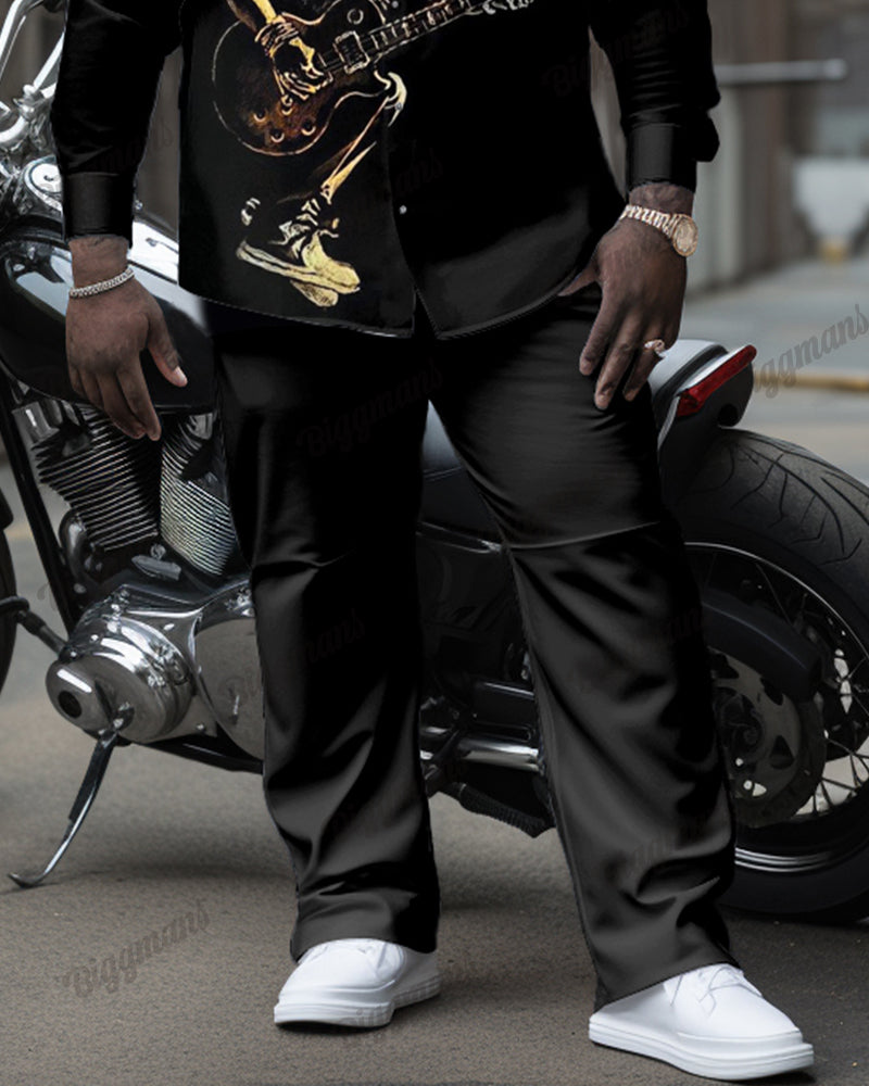Big & Tall Business Casual Streetwear Two-piece Set for big men view 3