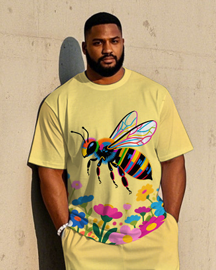 Big & Tall Floral T-Shirt Pants Set for big men view 2