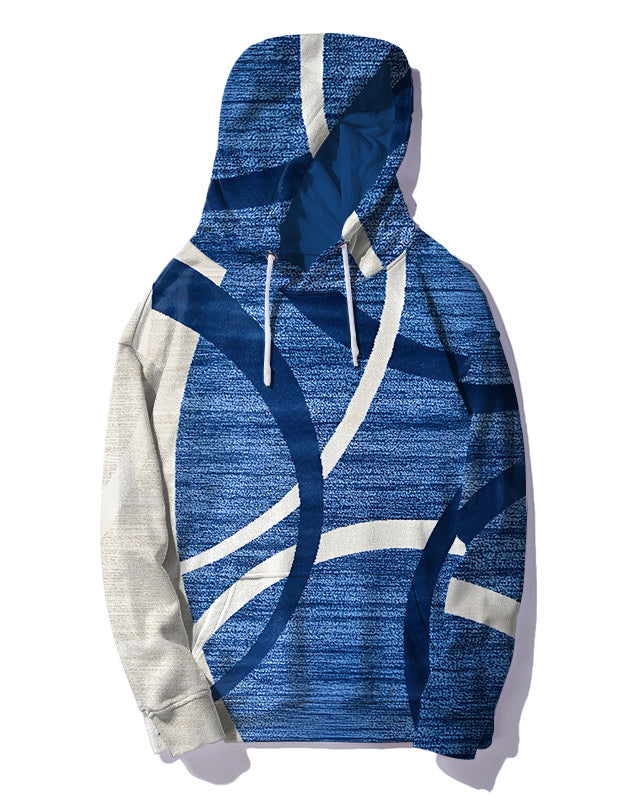 Big & Tall Blue Graphic Hoodie Sweatpants Set for big men view 5