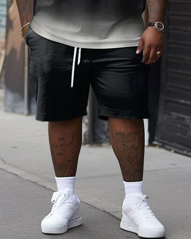 Big & Tall Gradient T-Shirt Shorts Set for big men view 3
