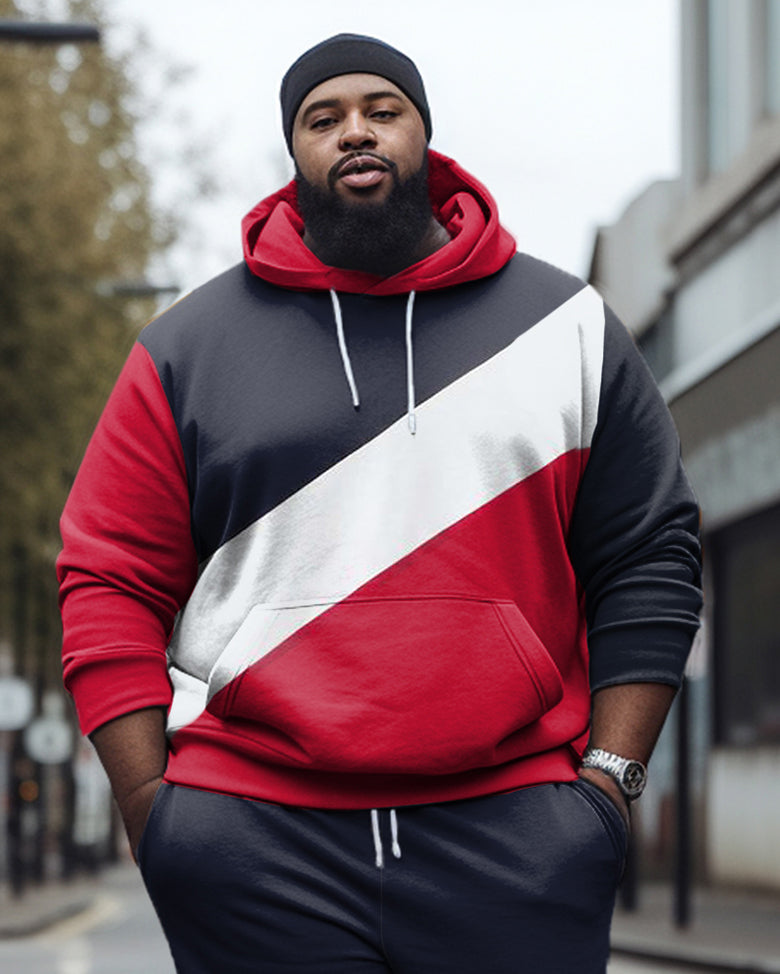 Big & Tall Colorblock Athletic Hoodie for big men view 2