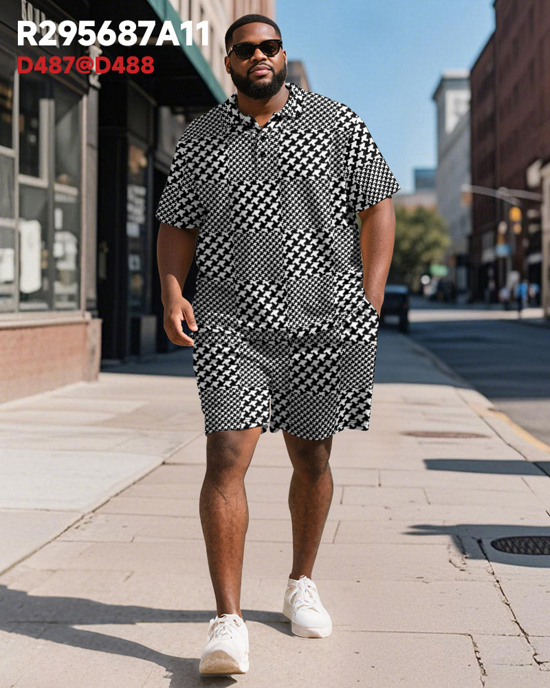 Big & Tall Business Casual Polo Shorts Set for big men view 2