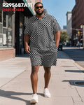 Big & Tall Business Casual Polo Shorts Set for big men view 2