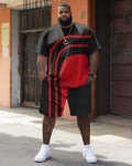 Big & Tall Graphic T-Shirt Shorts Set for big men view 1