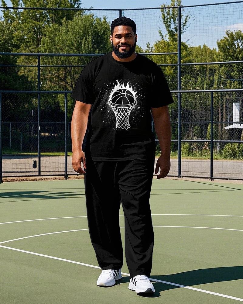 Big & Tall Athletic T-Shirt Pants Set for big men view 1