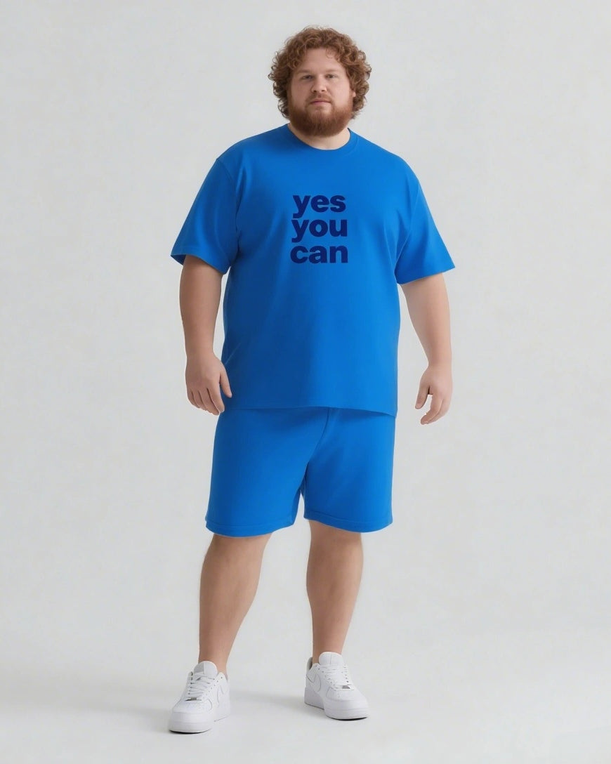 Big & Tall Graphic T-Shirt Shorts Set for big men view 8