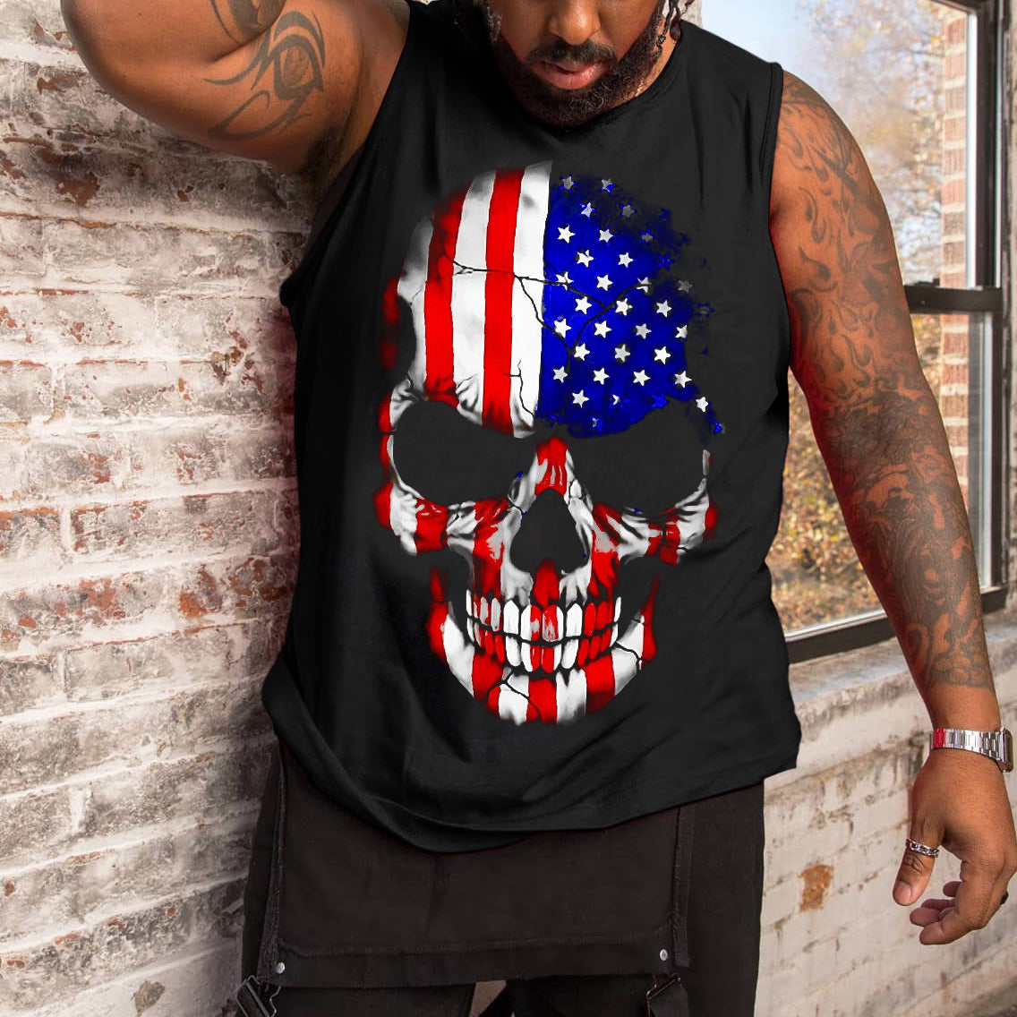 Big & Tall Graphic Tank Top for big men view 2