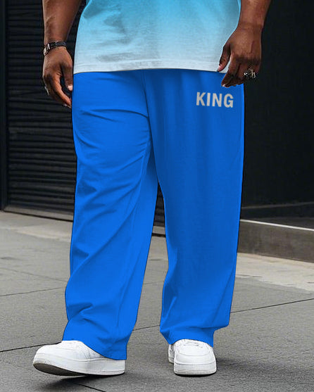 Big & Tall Colorblock Gradient T-Shirt Pants Set for big men view 3