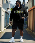 Big & Tall Graphic Patchwork Hoodie for big men view 1