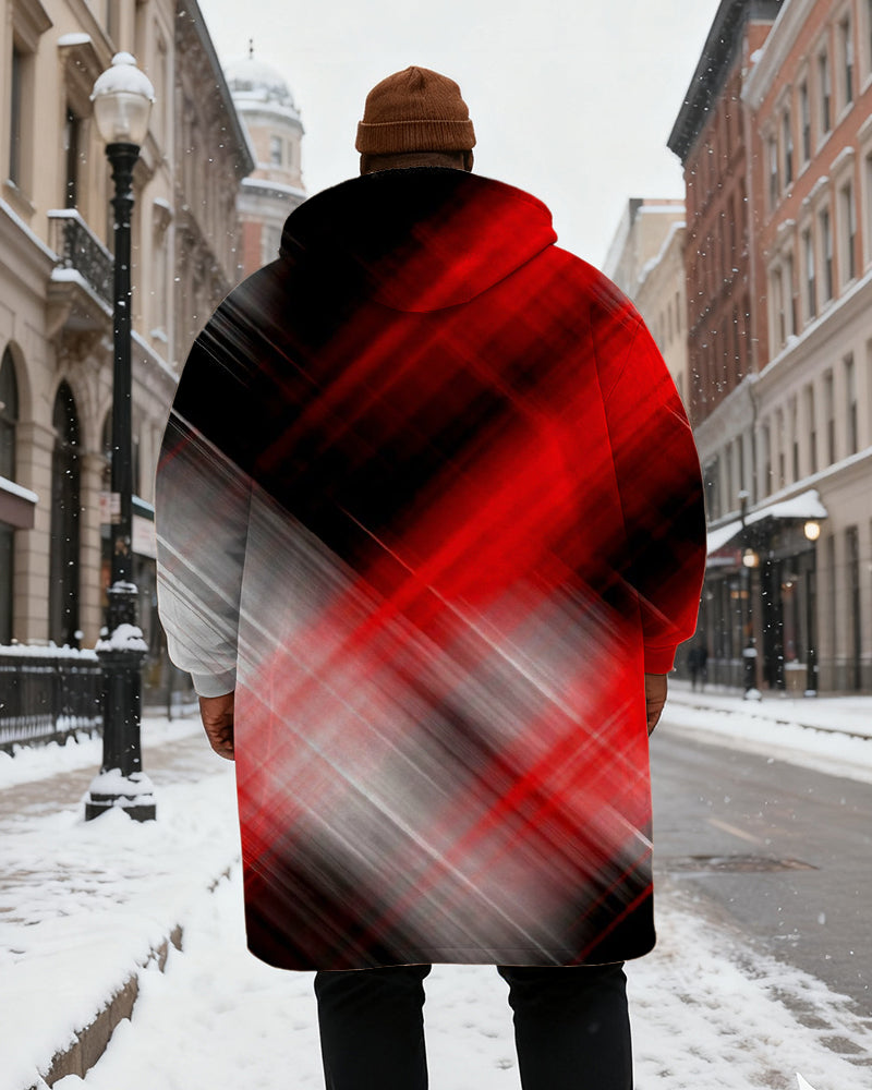Big & Tall Black Red Gradient Hoodie for big men view 3