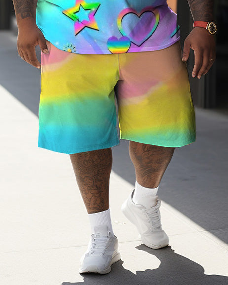 Big & Tall Colorblock Graffiti Two-piece Set for big men view 3