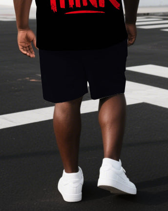 Big & Tall Graphic Streetwear Two-piece Set for big men view 3