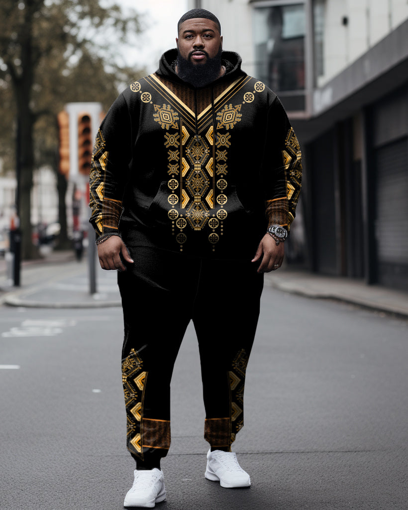 Big & Tall Graphic Hoodie Sweatpants Set for big men view 1
