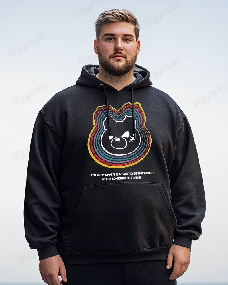 Big & Tall Graphic Hoodie Sweatpants Set for big men view 3