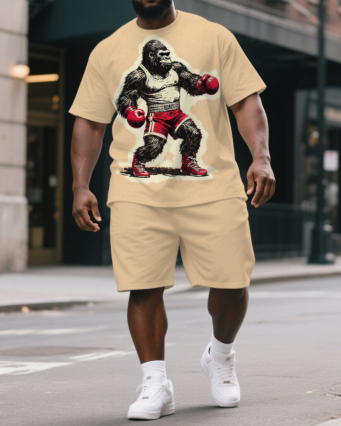Big & Tall Graphic T-Shirt Shorts Set for big men view 1