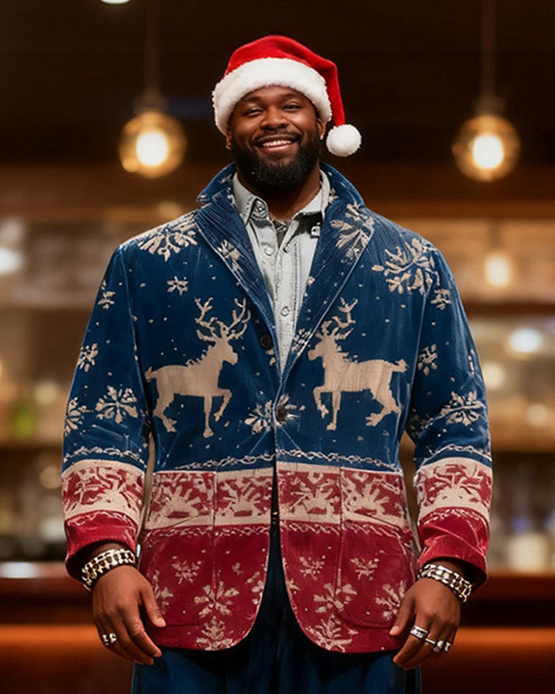 Big & Tall Blue Red Graphic Two-piece Set for big men view 2