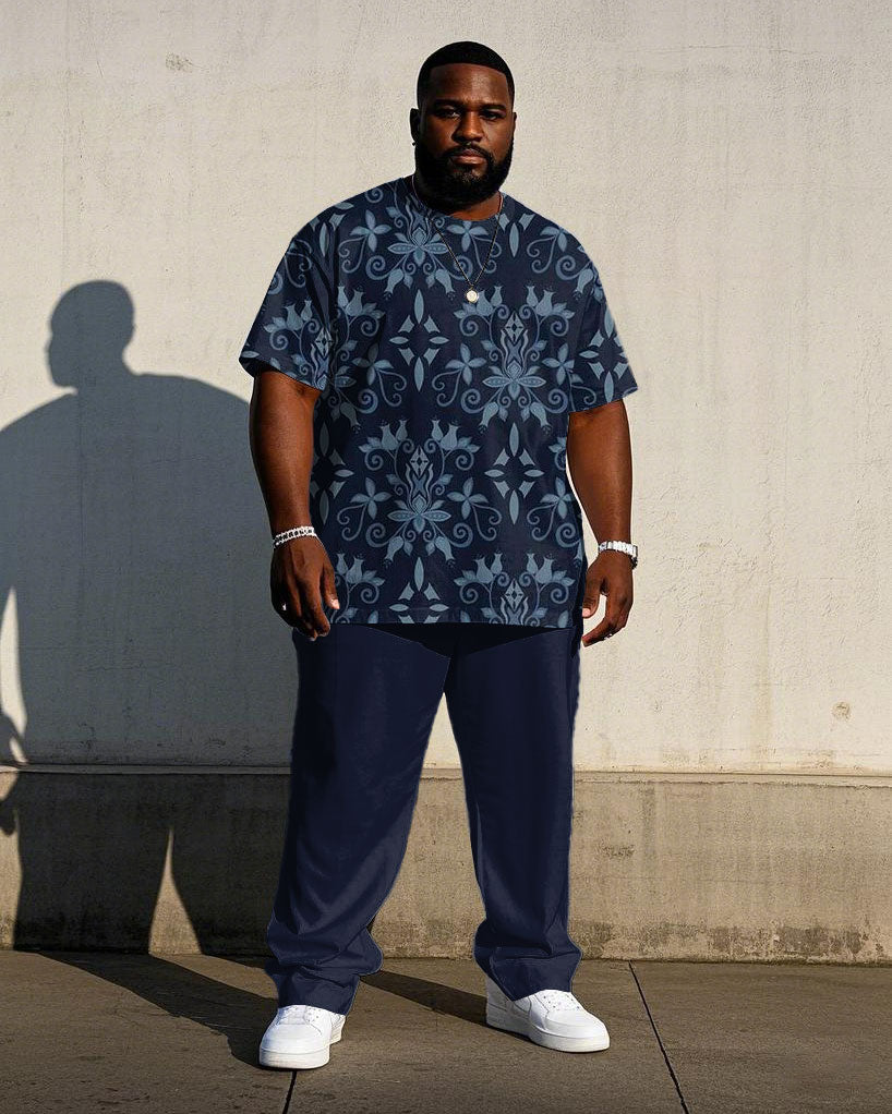 Big & Tall Graphic Vintage T-Shirt Pants Set for big men view 1