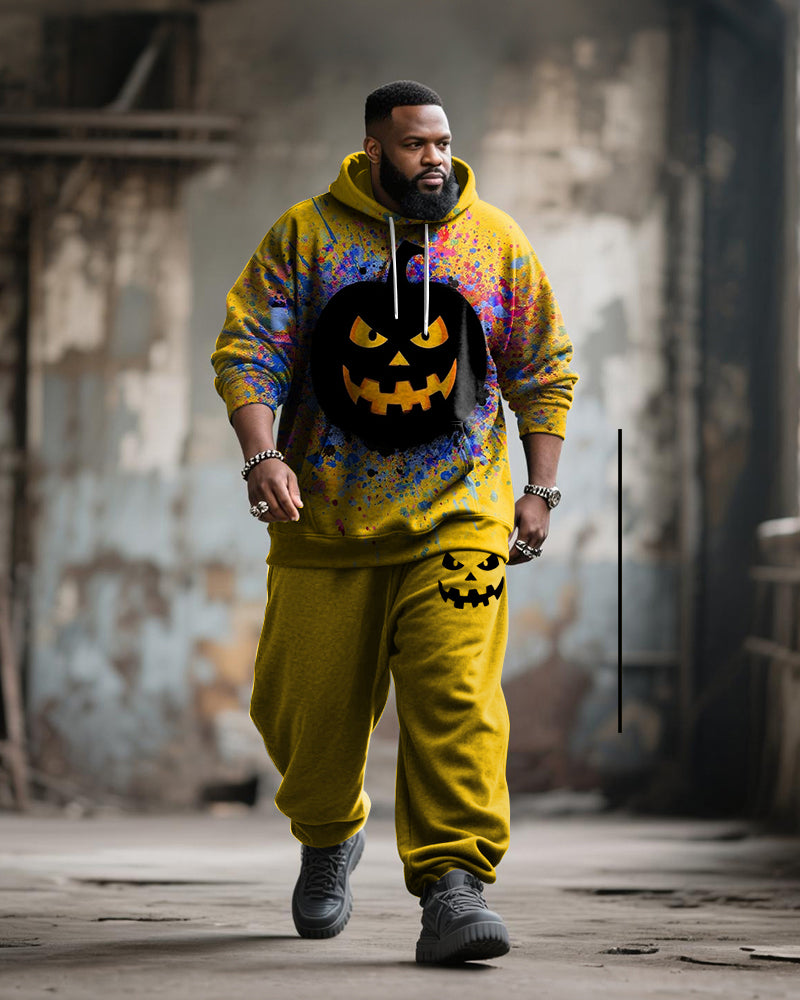 Big & Tall Graphic Graffiti Hoodie Sweatpants Set for big men view 1