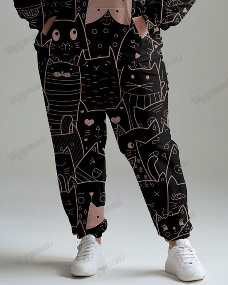 Big & Tall Graphic Hoodie Sweatpants Set for big men view 3