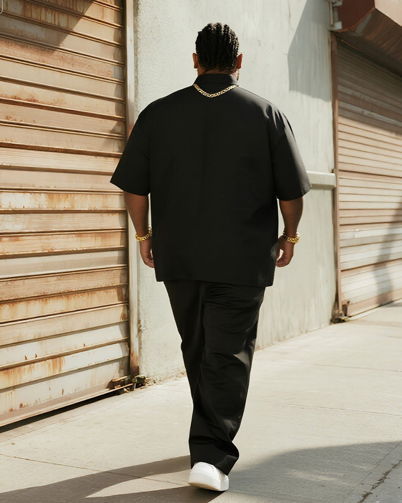 Big & Tall Black Juneteenth T-Shirt Pants Set for big men view 4