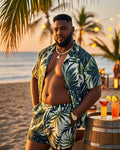 Big & Tall Hawaiian T-Shirt Pants Set for big men view 1