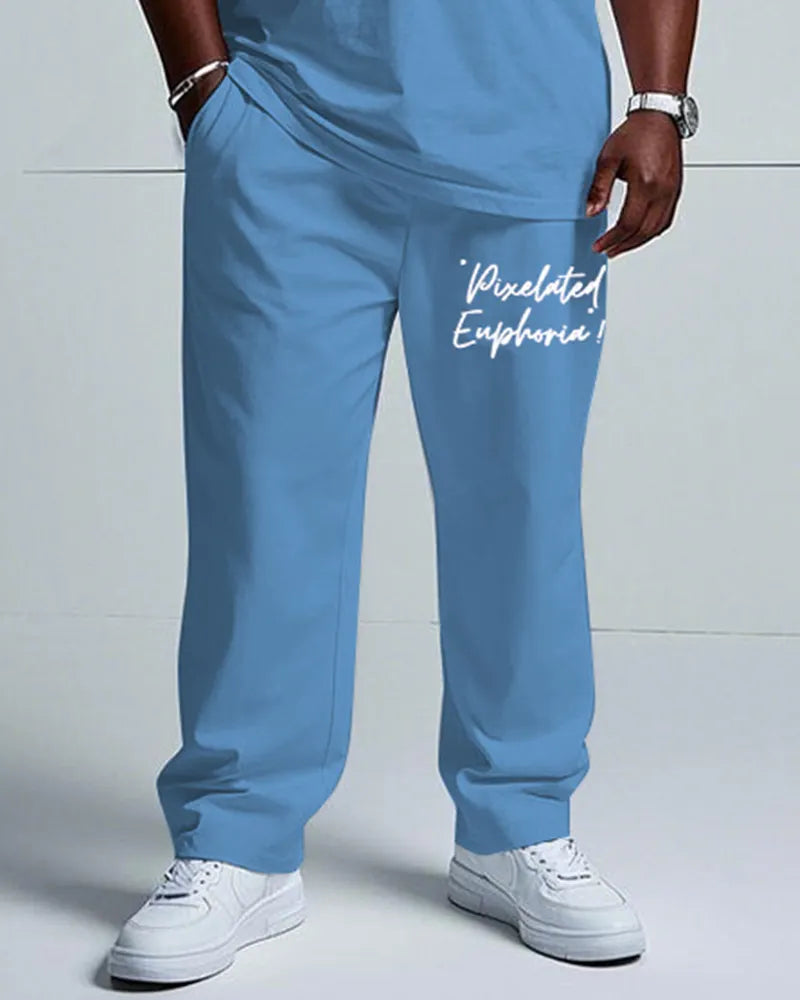 Big & Tall Graphic Streetwear T-Shirt Pants Set for big men view 3