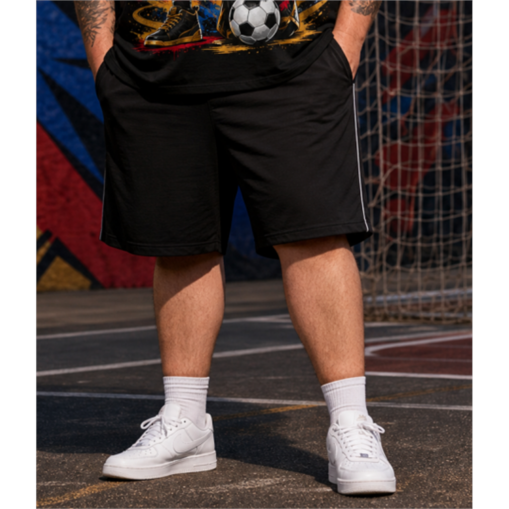 Big & Tall Hawaiian Graphic T-Shirt Shorts Set for big men view 3