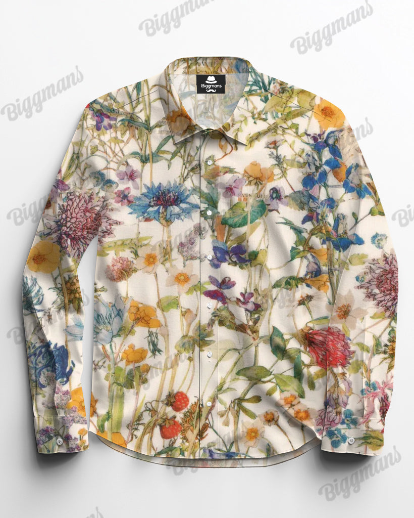 Big & Tall Geometric Long Sleeve Shirt for big men view 4