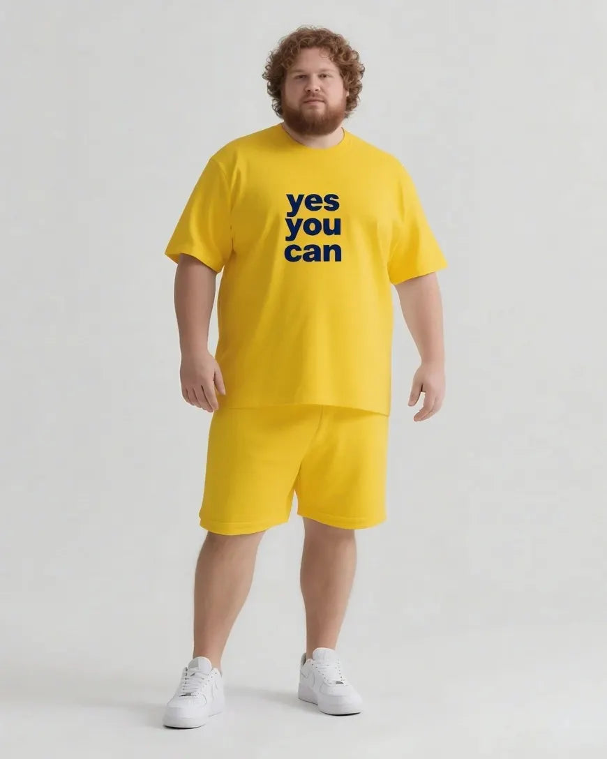 Big & Tall Graphic T-Shirt Shorts Set for big men view 12