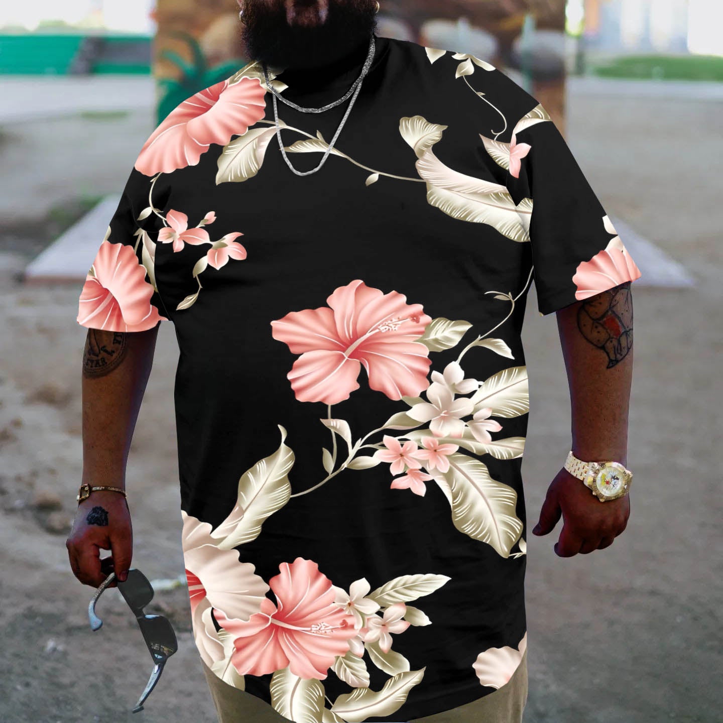 Big & Tall Floral T-Shirt for big men