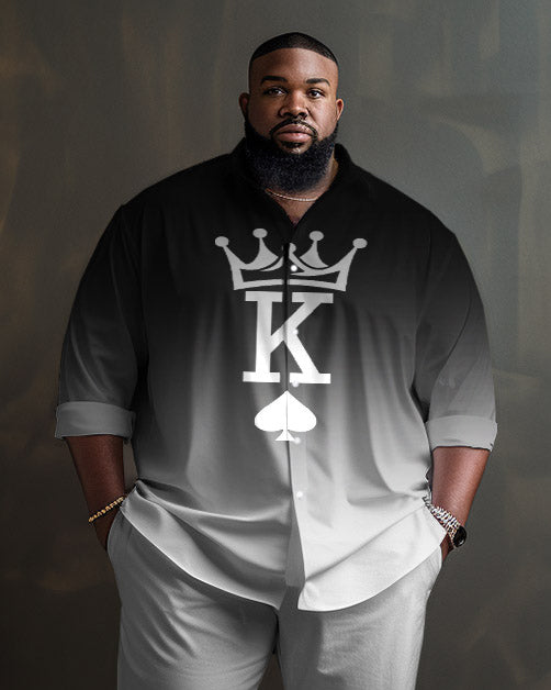 Big & Tall Graphic Shirt Pants Set for big men view 2