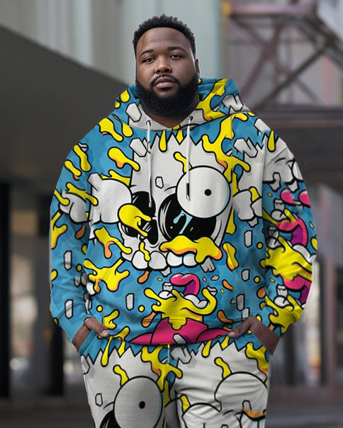 Big & Tall Graffiti Hoodie Sweatpants Set for big men view 2
