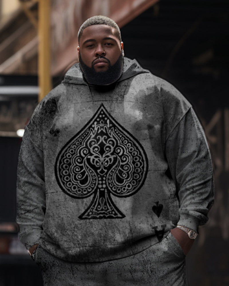 Big & Tall Streetwear Hoodie Sweatpants Set for big men view 2
