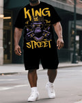 Big & Tall Graphic Streetwear T-Shirt Shorts Set for big men view 1