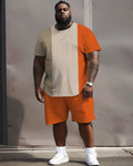 Big & Tall Colorblock T-Shirt Shorts Set for big men view 2