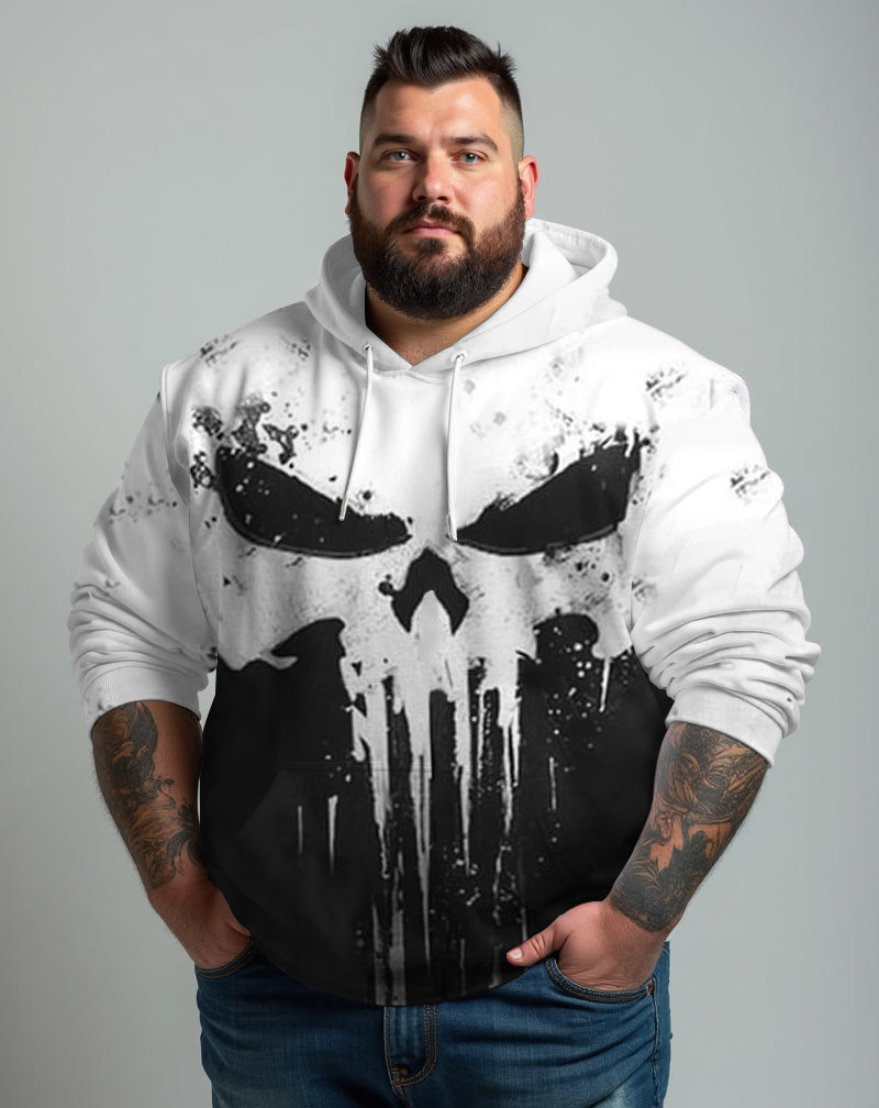 Big & Tall Athletic Skull Hoodie for big men view 3