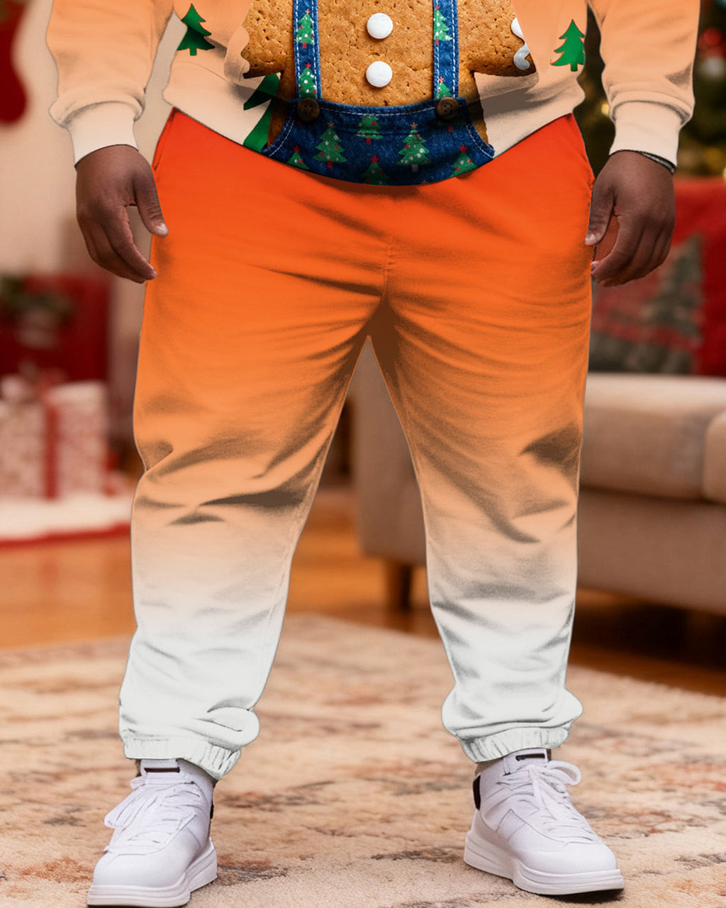 Big & Tall Graffiti Streetwear Hoodie Sweatpants Set for big men view 4