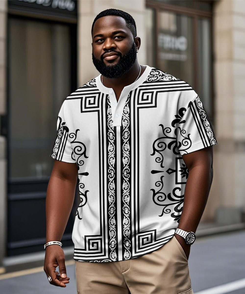 Big & Tall White Vintage T-Shirt for big men view 1