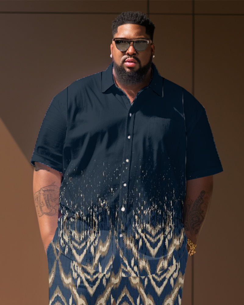Big & Tall Gradient Geometric Jeans for big men view 2