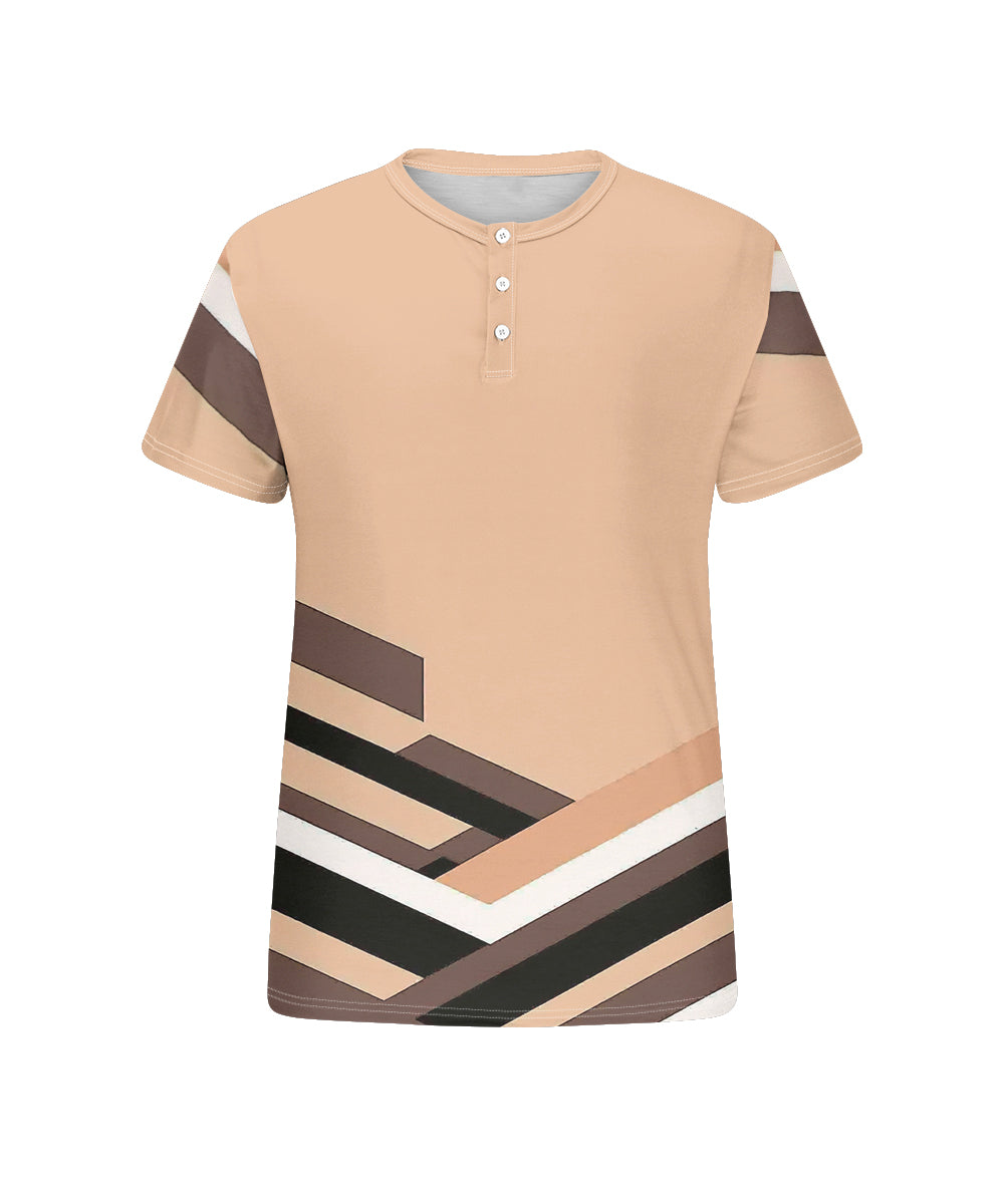 Big & Tall Orange Geometric Graphic T-Shirt for big men view 4