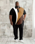 Big & Tall Colorblock Polo Pants Set for big men view 1