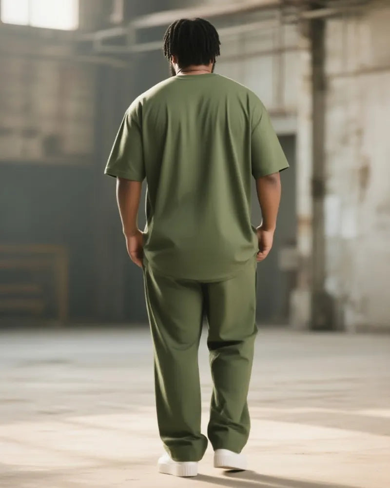 Big & Tall Graphic T-Shirt Pants Set for big men view 4